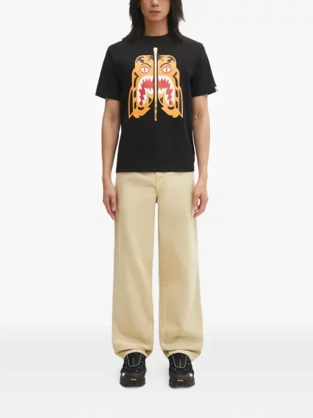 Tricou A Bathing Ape® cu imagine cu dungi de tigru negru