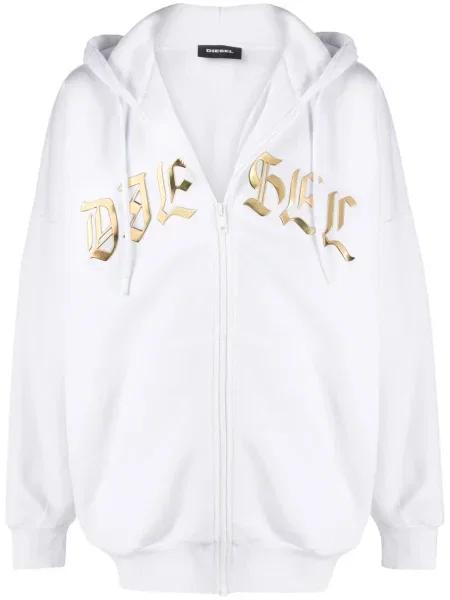 Hanorac cu glugă Diesel alb