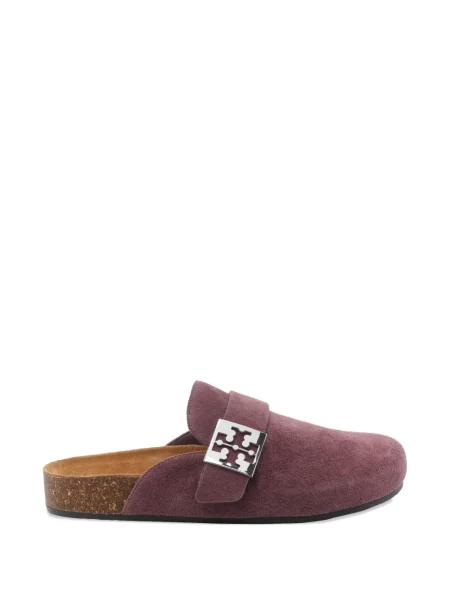 Papuci tip mules Tory Burch cu cataramă violet