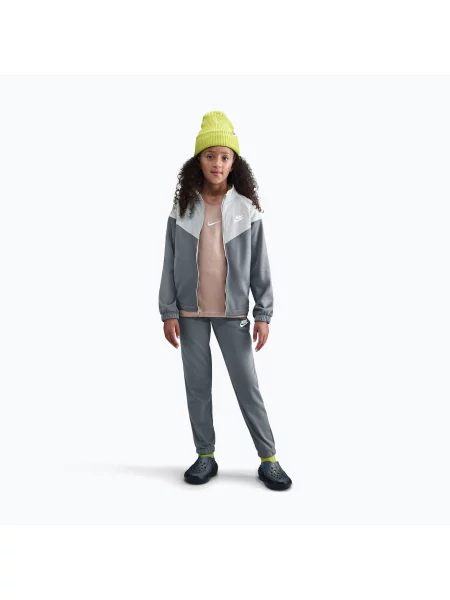 Детски анцуг Nike Sportswear smoke grey/light smoke grey/white бяло