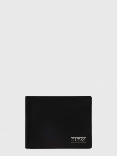 Usnjena denarnica Guess črna
