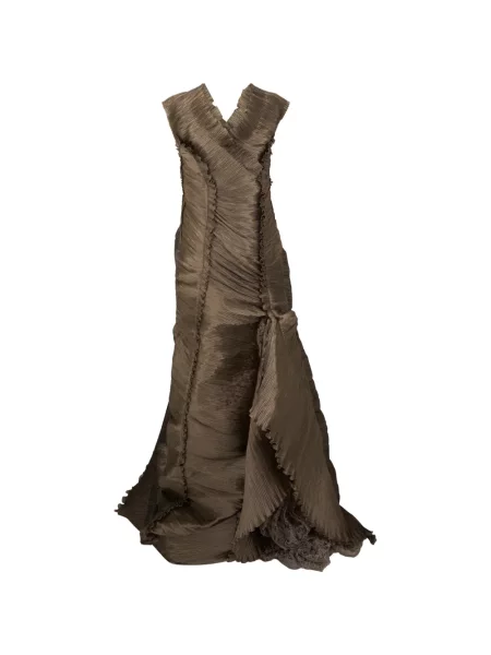 Rochie maxi Alberta Ferretti cu volane maro