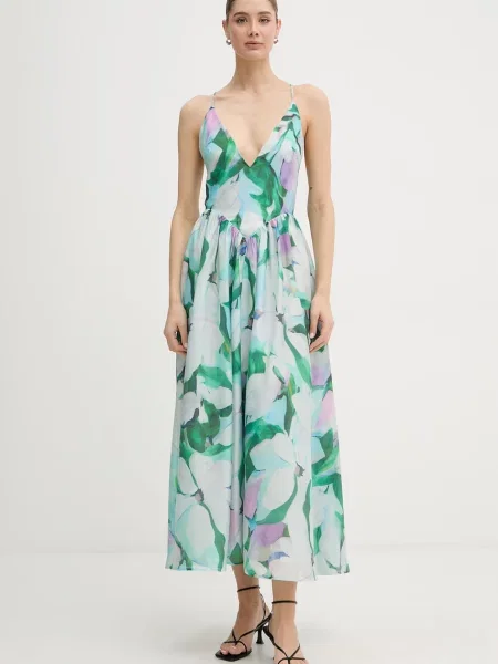 Bardot rochie cu corset cu lyocell roz