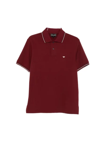 Koszulka polo Emporio Armani z logo czerwona