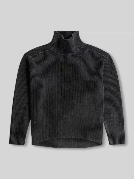 Sweter z półgolfem o kroju oversized z czystej bawełny G-star Raw czarny