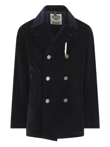 Palton Camplin de catifea albastru