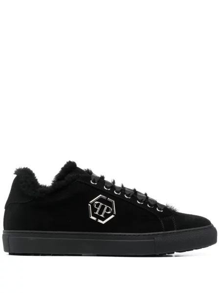 Sneakerși Philipp Plein din piele negru