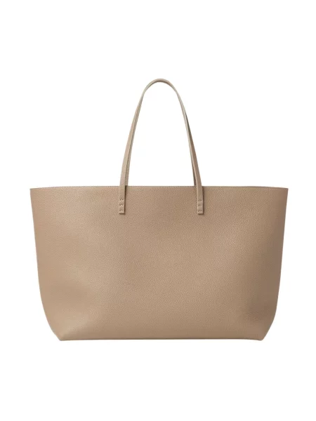 Shopperka Fendi skórzana z logo beżowa