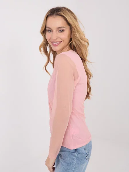 Bluză Italy Moda cu mâneci lungi lungă roz
