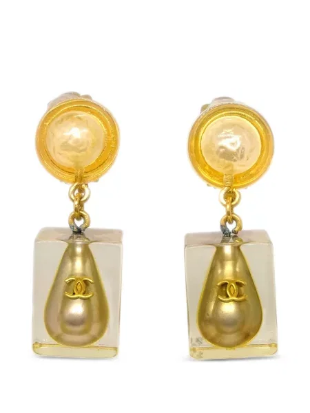 Náušnice Chanel Pre-owned s perlami zlaté