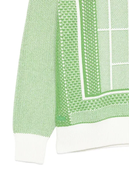 Pulover Lacoste din jacard tenis verde