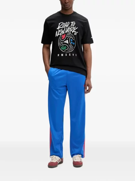 Tricou Adidas cu imagine plasă cu dungi negru