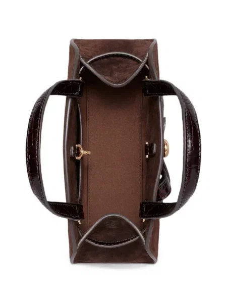 Szarvasbőr shopper táska Tory Burch barna