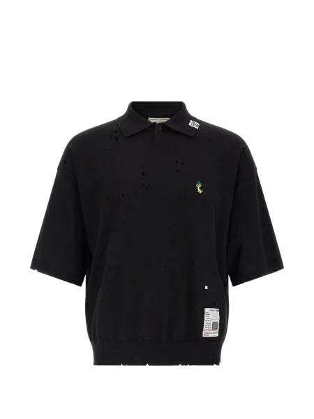 Tricou polo Maison Mihara Yasuhiro cu broderie negru