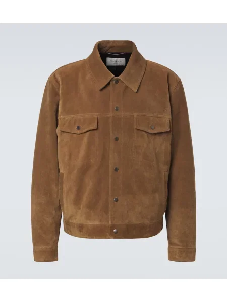 Geacă Saint Laurent din piele de căprioară maro