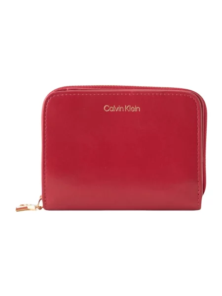 Portfel Calvin Klein Ck Medium Flap Zip Around Bordeaux Wine Universal czerwony