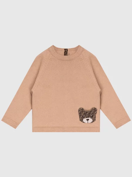 Дитячий светр з кашеміром Fendi коричневий