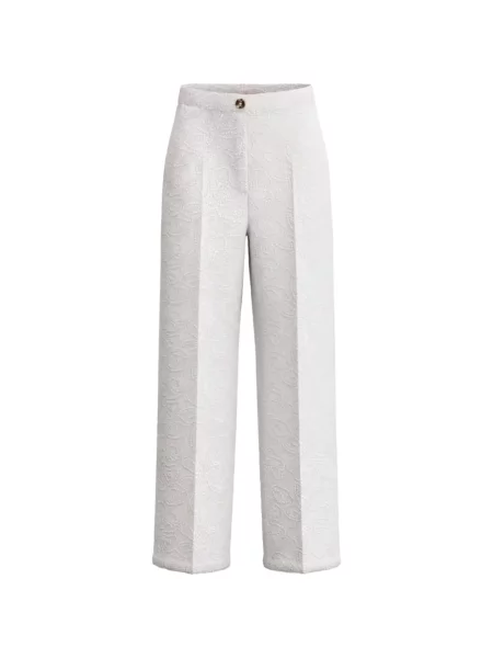 Pantaloni Marella cu model floral alb