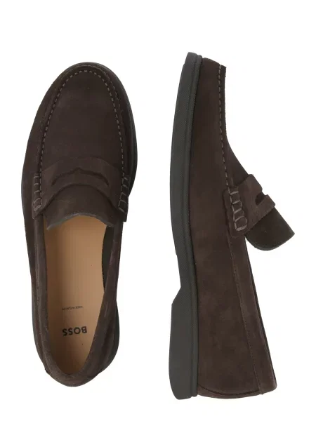 BOSS mokasíny pánske semišové Sienne hnedá
