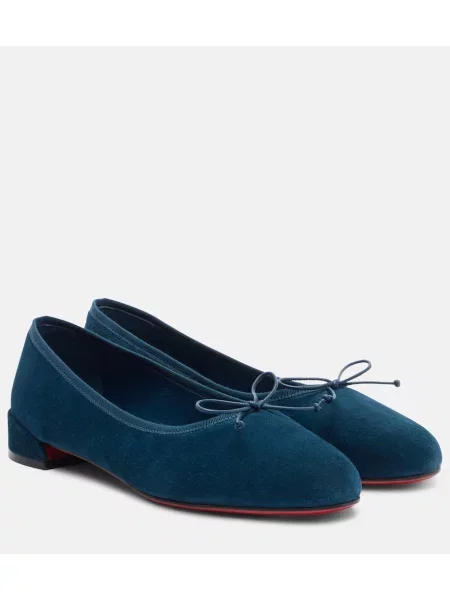 Balerini Christian Louboutin din piele de căprioară albastru