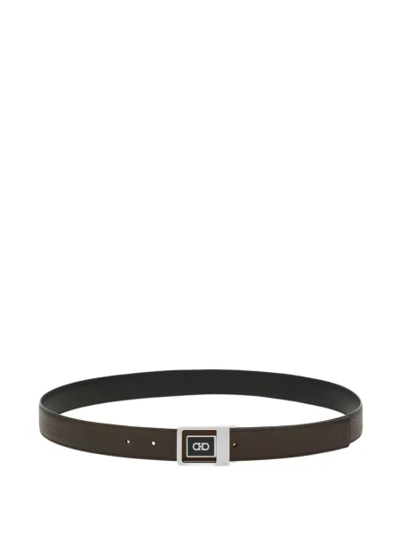 Curea Ferragamo cu imprimeu geometric maro