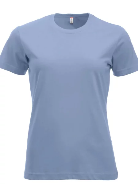 Clique New Classic-T Koszulka z bawełny nowoczesny krój – light blue niebieska