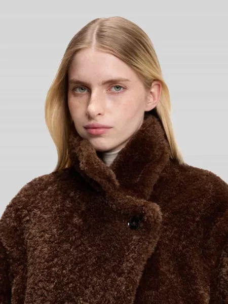 Płaszcz typu teddy z kołnierzem z połami model C_Catedy' Boss Orange pomarańczowe