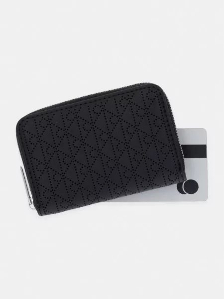 Pénztárca Calvin Klein Emblem Aop Perfor Sm Zip Around fekete