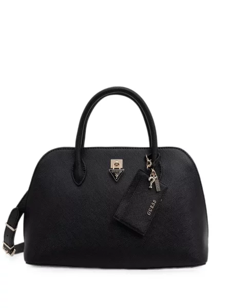 Geantă shopper Guess cu autograf negru