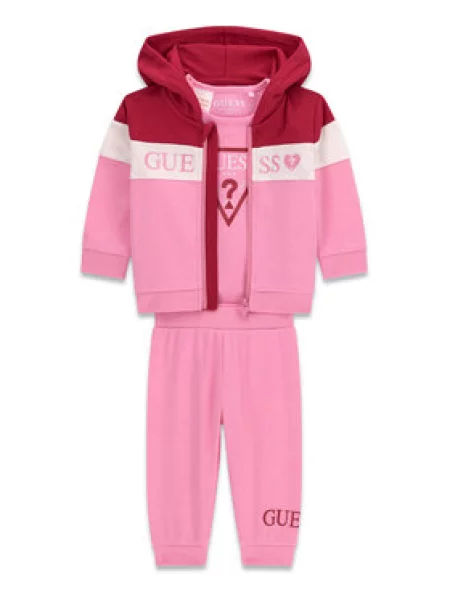 Sada mikina body a tepláky Guess růžové