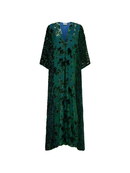 Rochie maxi Pierre-louis Mascia cu model floral verde