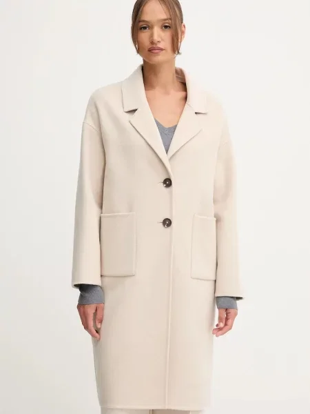 United Colors of Benetton palton de lână bej