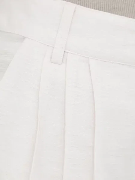 Pantaloni Samsøe Samsøe plisate alb