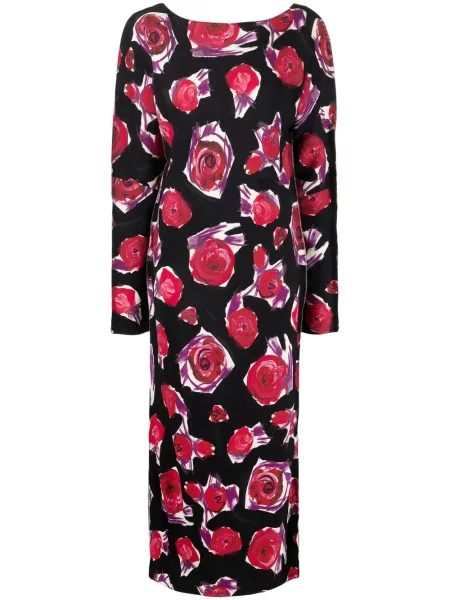Lung rochie Marni cu imagine negru