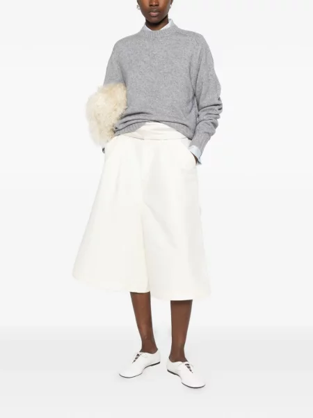 Pulover Carven cu decolteu rotund gri