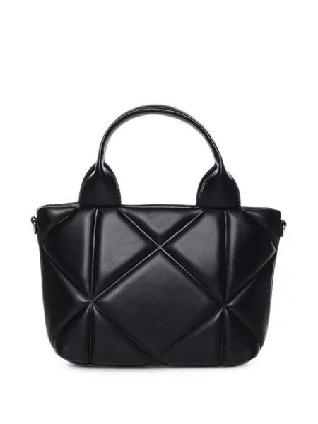 Καπιτονέ τσάντα shopper Love Moschino με αυτόγραφο μαύρο