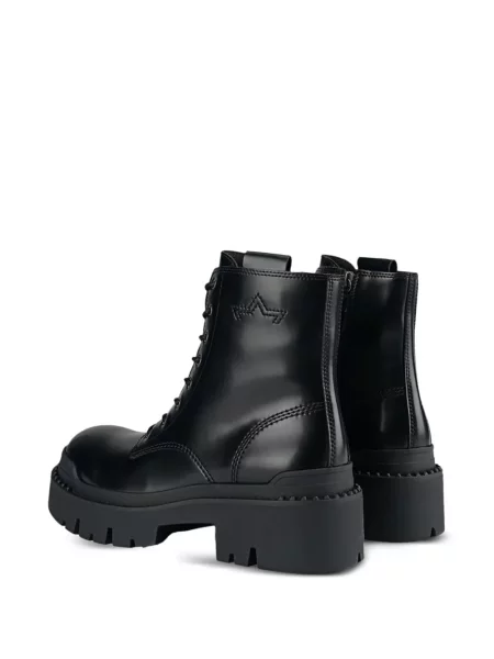 Botine Ash cu șireturi din dantelă negru