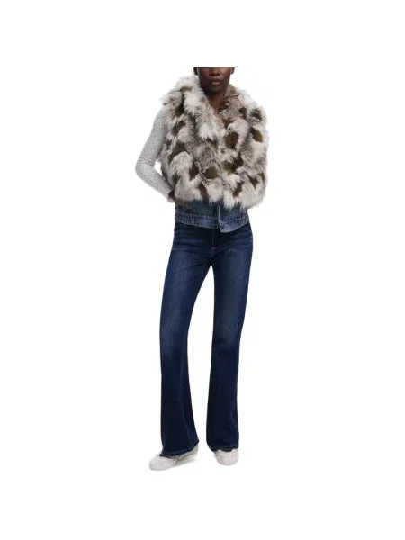 Vesta Desigual Bunny Fur Vest Brown XS hnědá