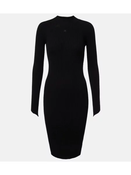 Rochie mini Courreges tricotate de costum negru