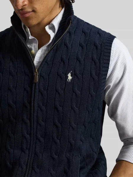 Kamizelka o kroju regular fit z czystej bawełny Polo Ralph Lauren granatowa