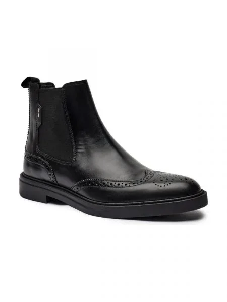 BOSS BLACK De piele ghete chelsea Calev negru