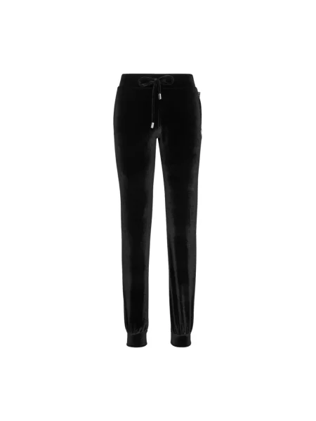 Spodnie Philipp Plein do biegania skórzane czarne