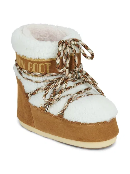 Semišové snehule Moon Boot MB ICON LOW SHEARLING hnedá