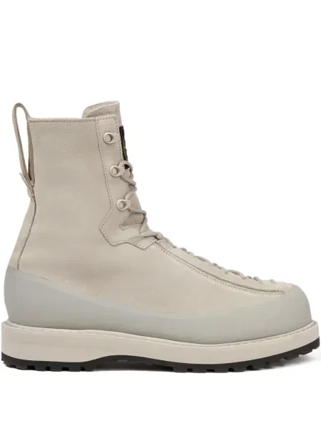 Botine Stone Island cu șireturi din piele cu strasuri gri