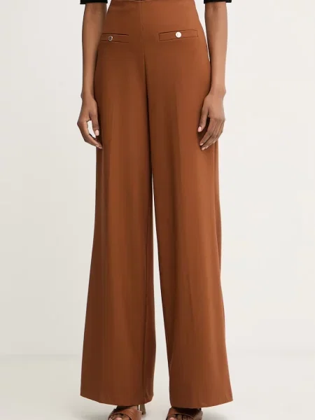 Morgan pantaloni pentru femei cu vâscoză maro