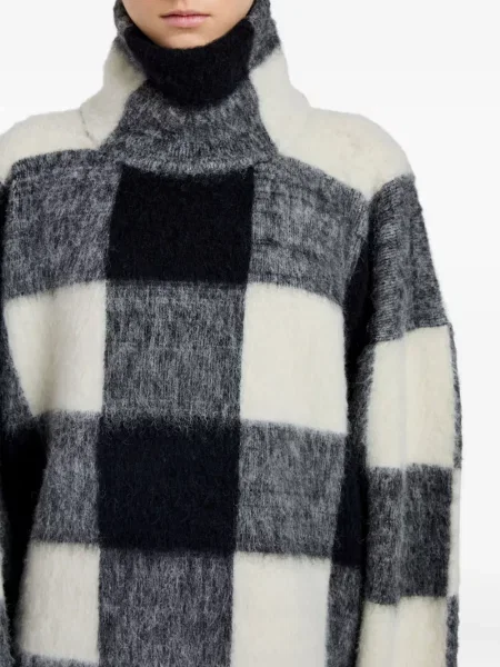 Pulover Proenza Schouler de lână în carouri negru