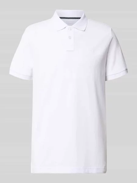 Koszulka polo o kroju regular fit z mieszanki bawełny Tom Tailor biała