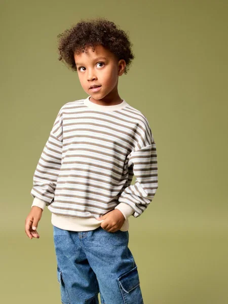 Sinsay Pruhovaná mikina crewneck vícebarevná