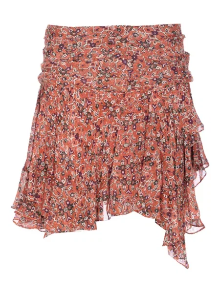 Fusta mini Marant Etoile cu volane portocaliu