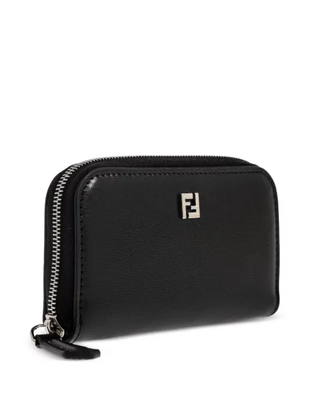 Кожено портмоне Fendi с автограф черно